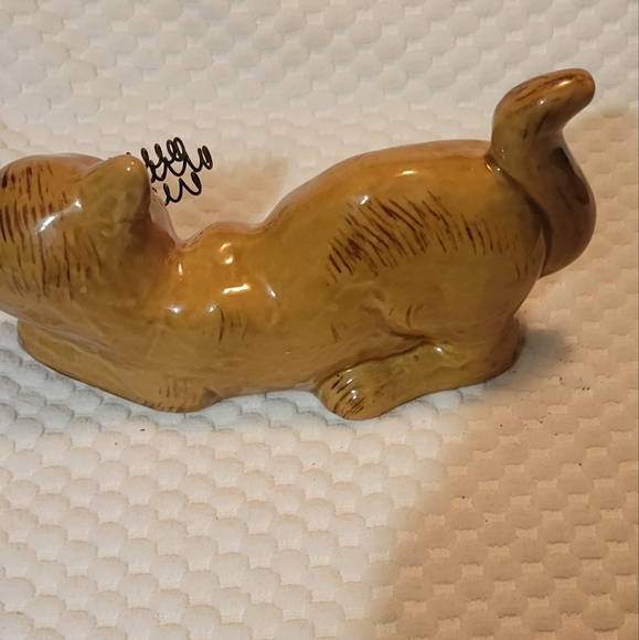 Brown  ceramic  cat figurine - Picture 2 of 5